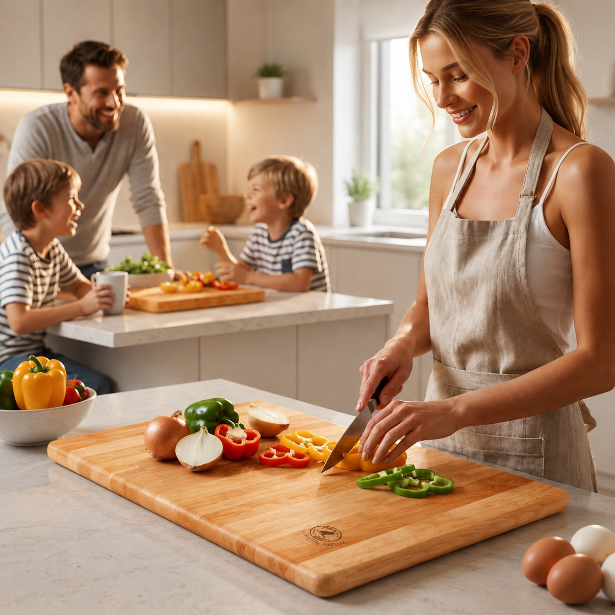 FinchCraft® XL Beech Chopping Board with Slip-Resistant Feet