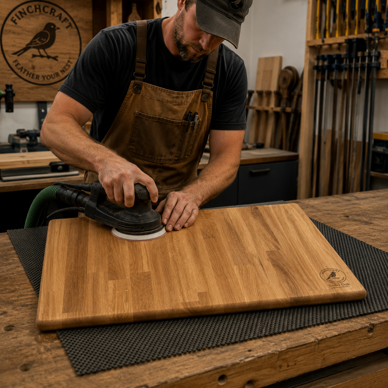 FinchCraft® Signature Solid Oak Chopping Board