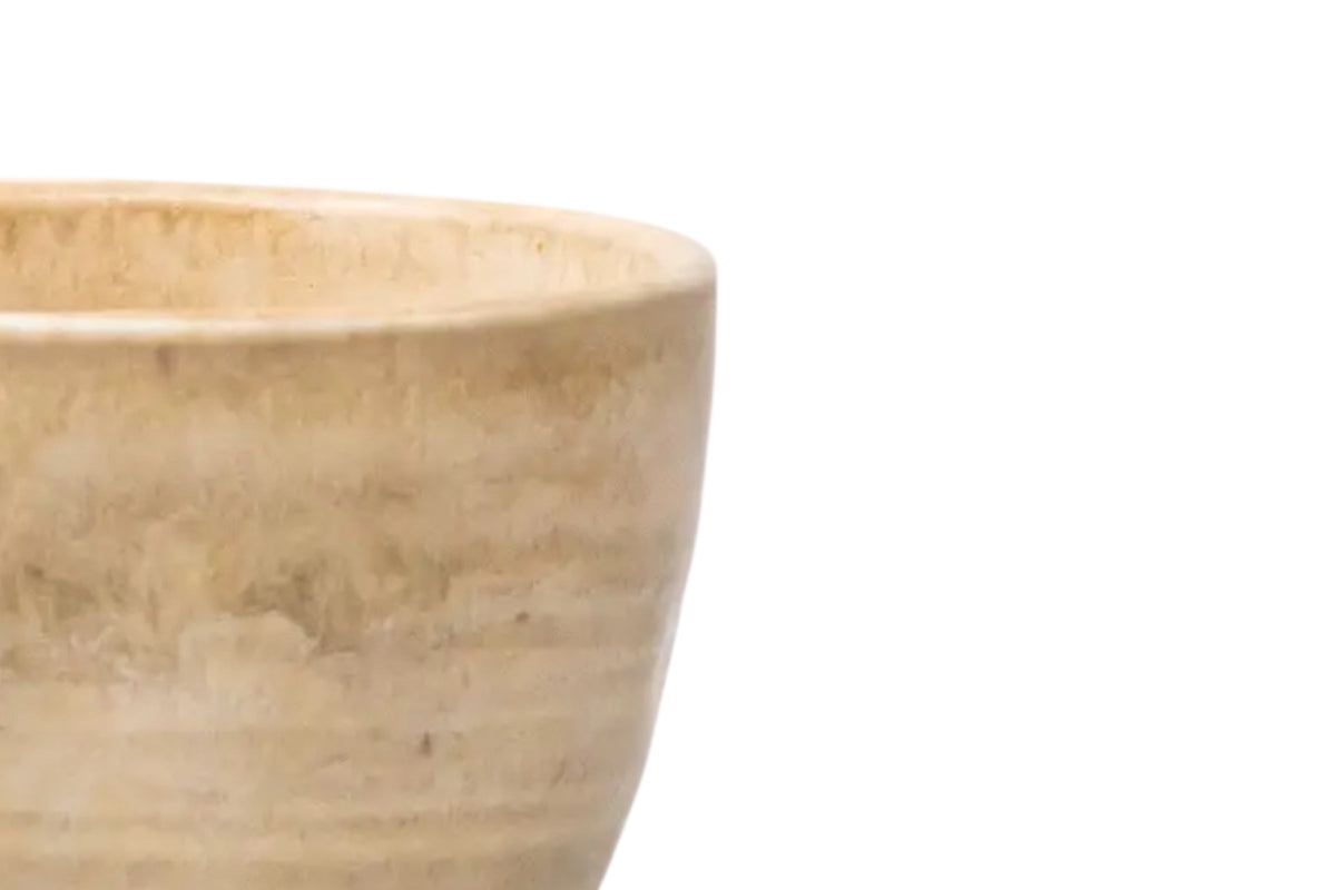 FINCHCRAFT Washed Sandstone mug in Minoyaki porcelain with a warm stone-toned satin matte speckled glaze.