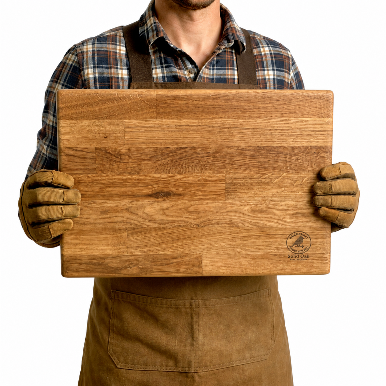 FinchCraft® Solid Oak Chopping Board with Slip-Resistant Feet