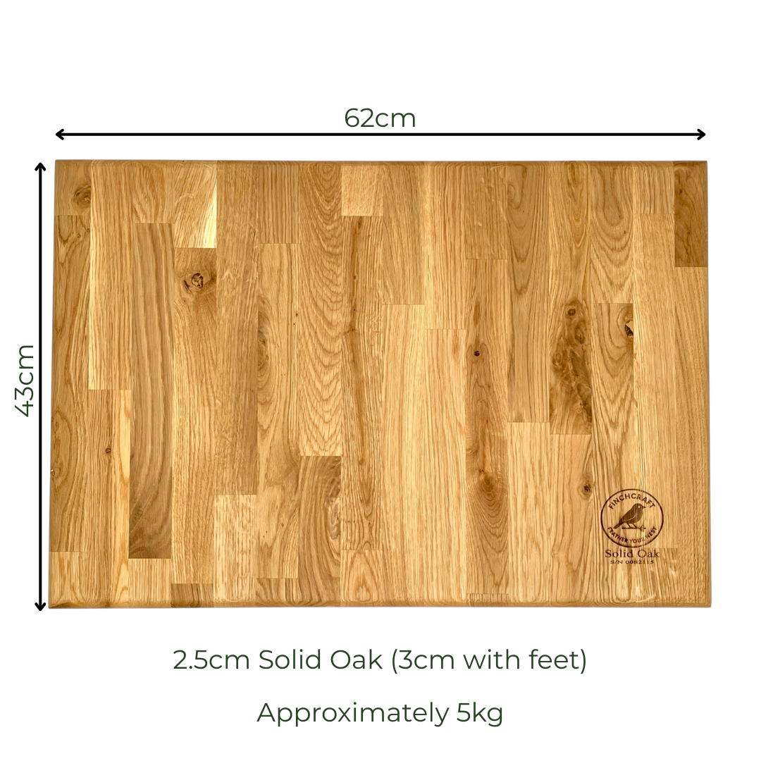 FinchCraft® Signature Solid Oak Chopping Board