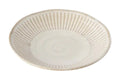 A 16.5cm porcelain tapas plate with a soft alabaster glaze and fine ridged detail. Set against a white background.