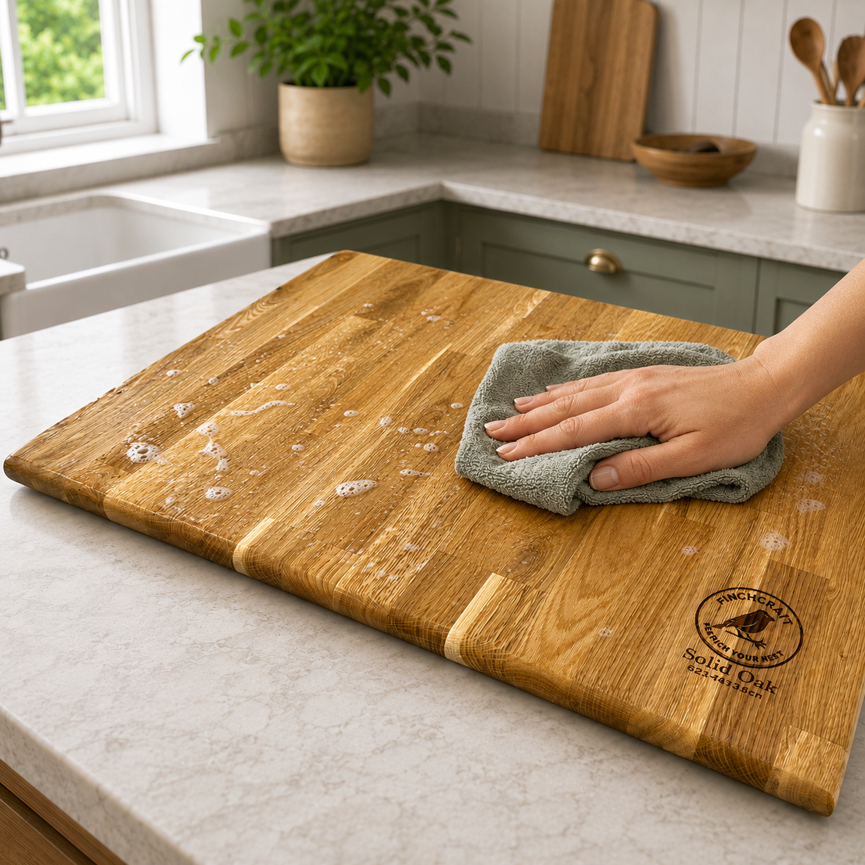 FinchCraft® Signature Solid Oak Chopping Board