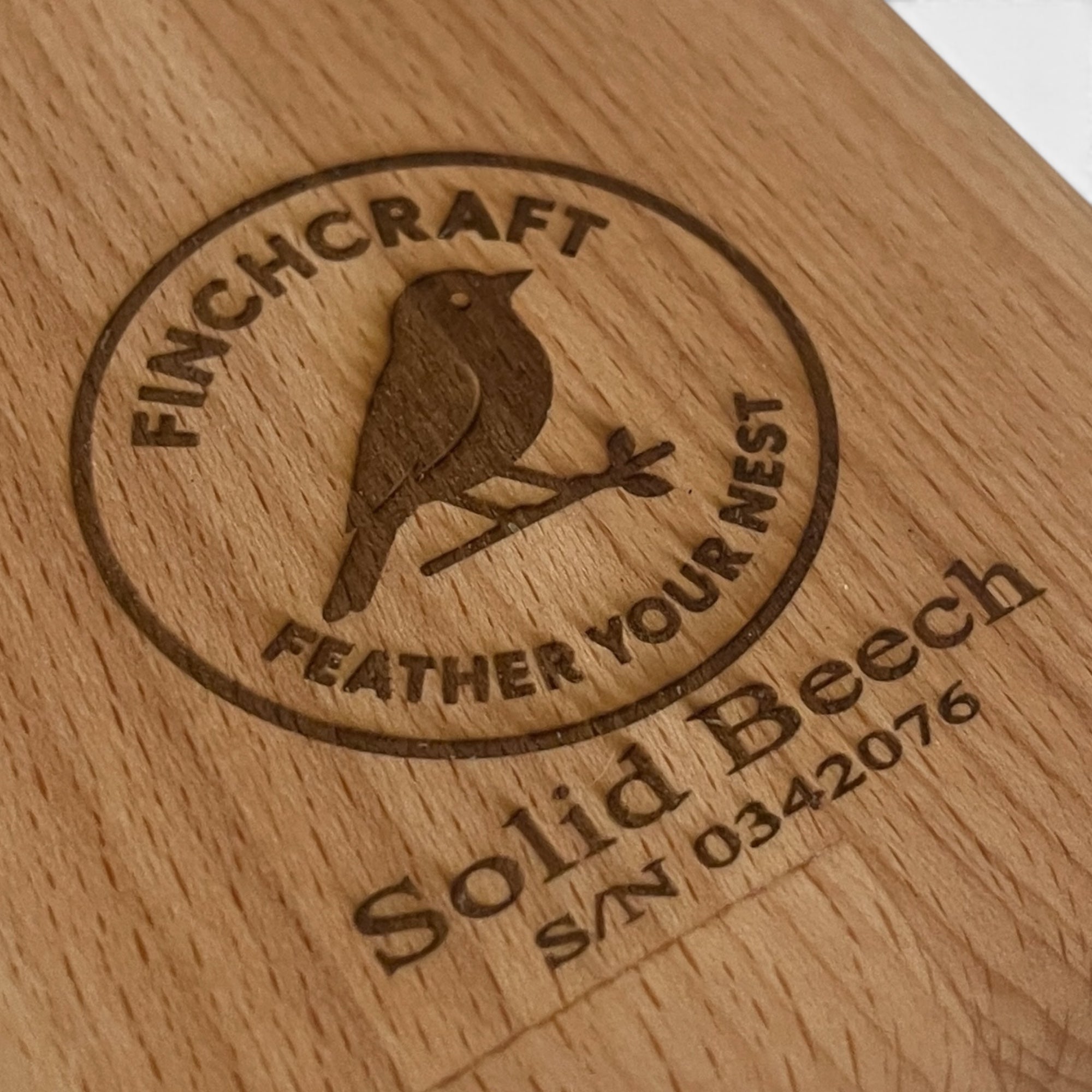 FinchCraft® XL Beech Chopping Board with Slip-Resistant Feet