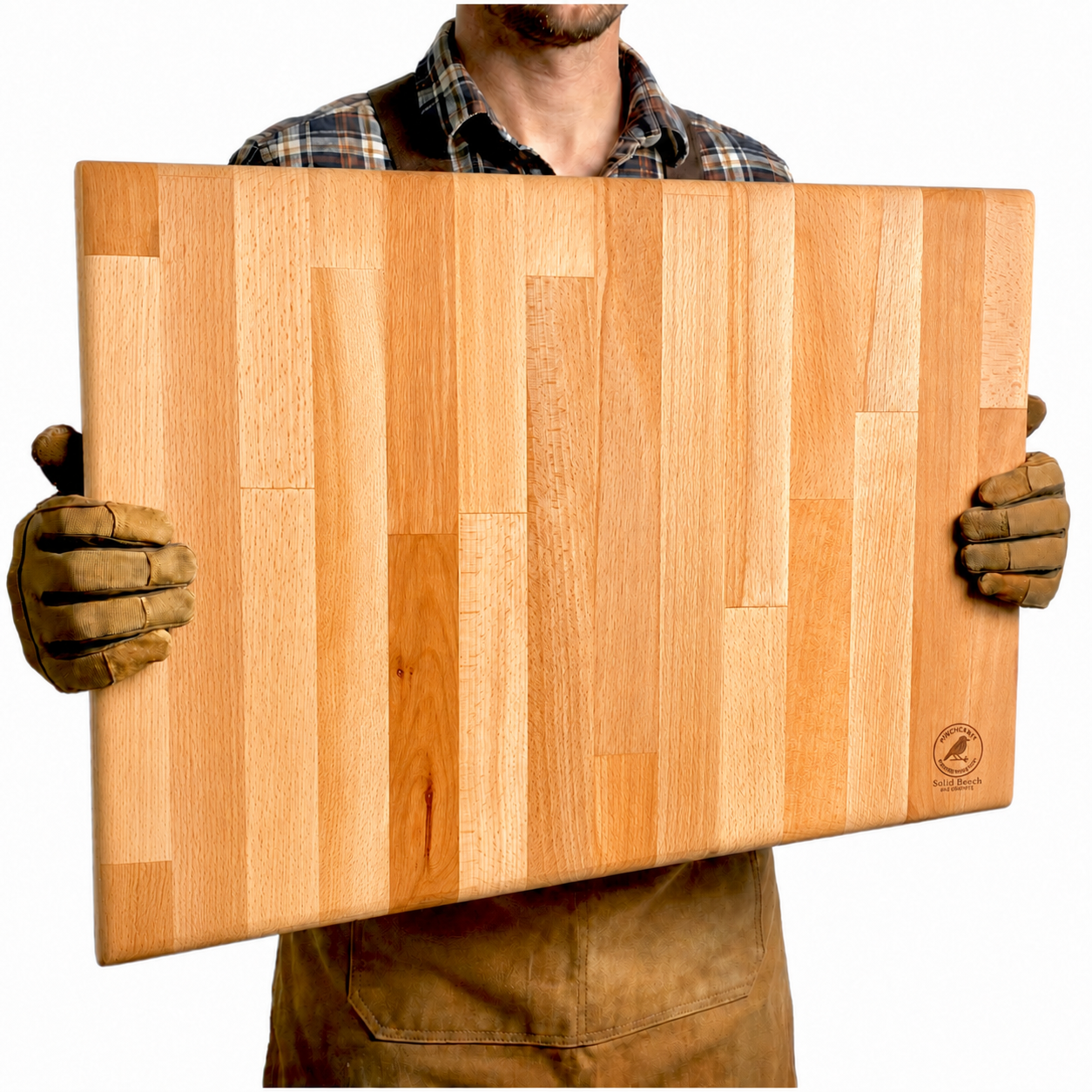 FinchCraft® XL Beech Chopping Board with Slip-Resistant Feet