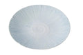 A 24.5cm porcelain dinner plate with an ice blue glaze and subtle embossed detail. Set against a white background.