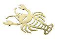 A solid brass lobster-shaped trivet with rubber feet, designed to protect tables and worktops from hot cookware. Set against a white background.