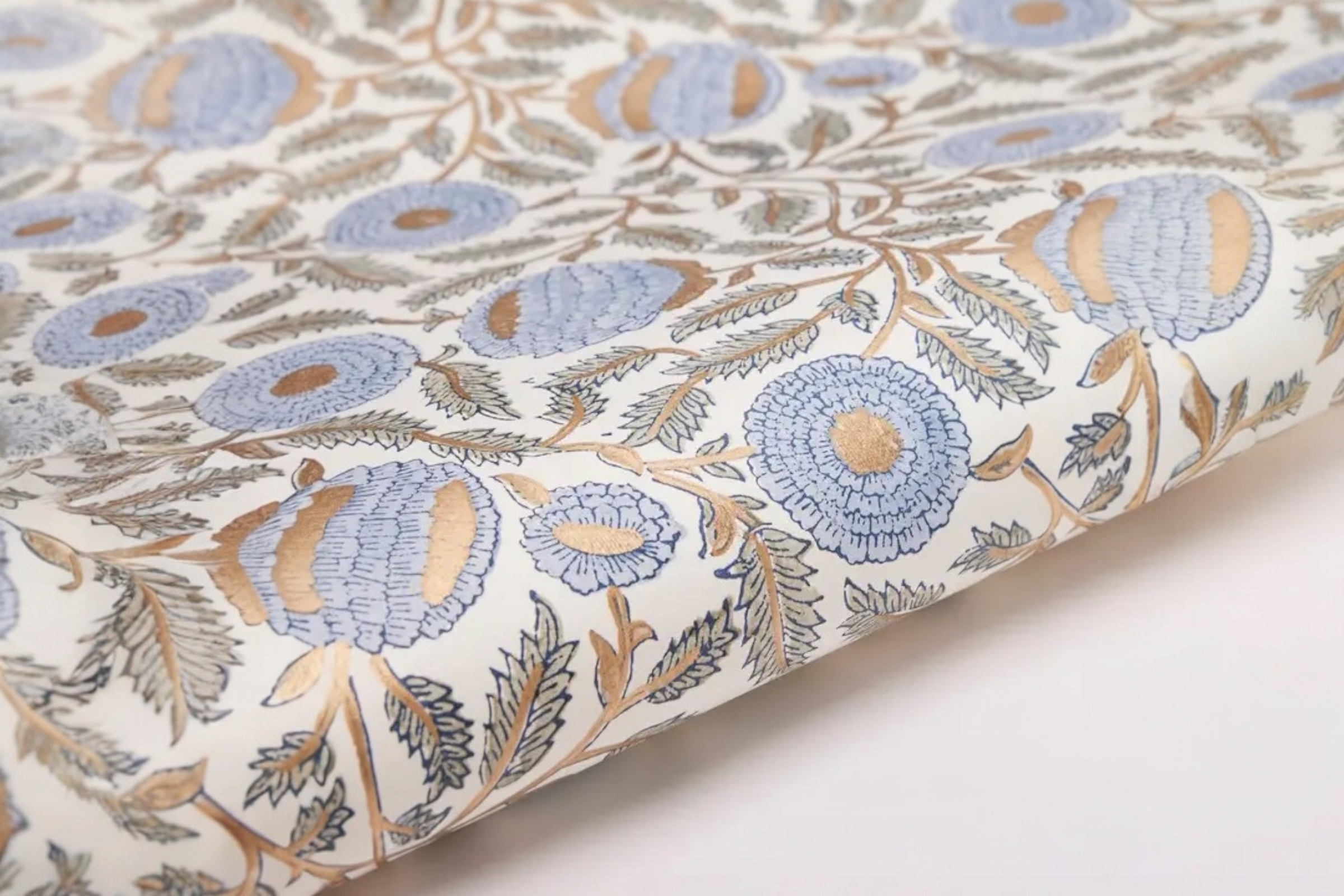 Some handmade Marigold Glitz design wrapping paper.
