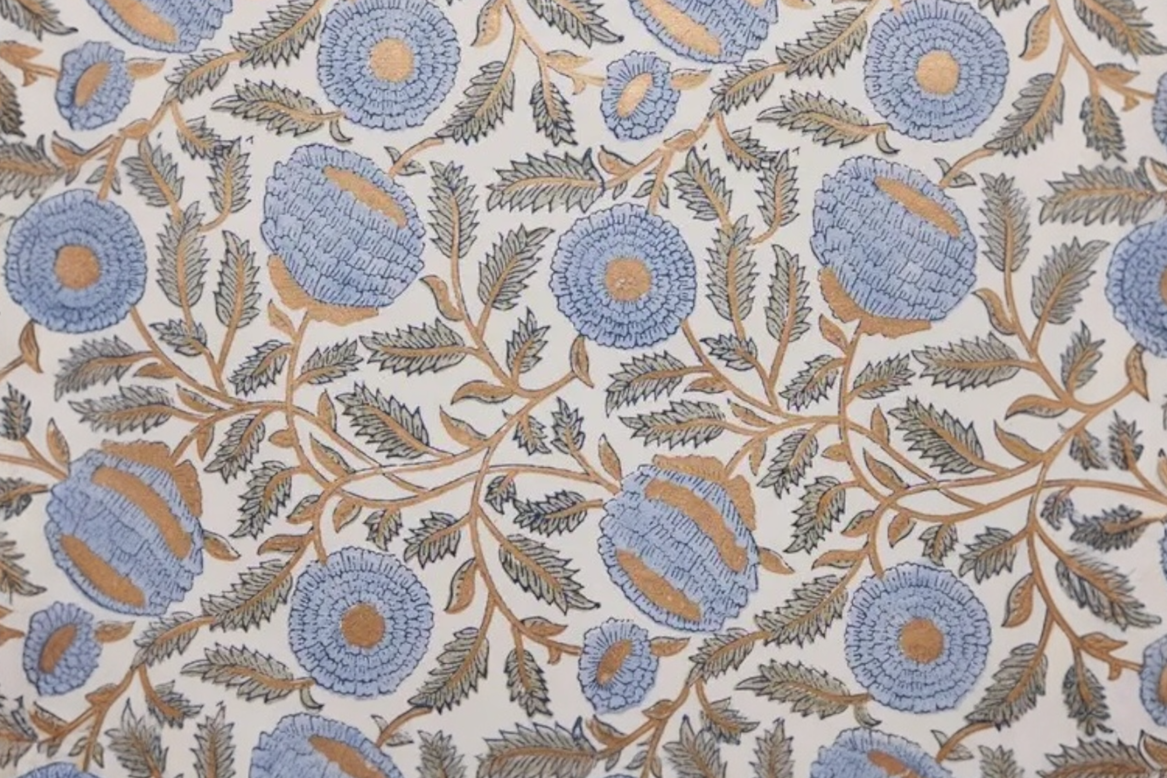 Some handmade marigold blitz design wrapping paper.