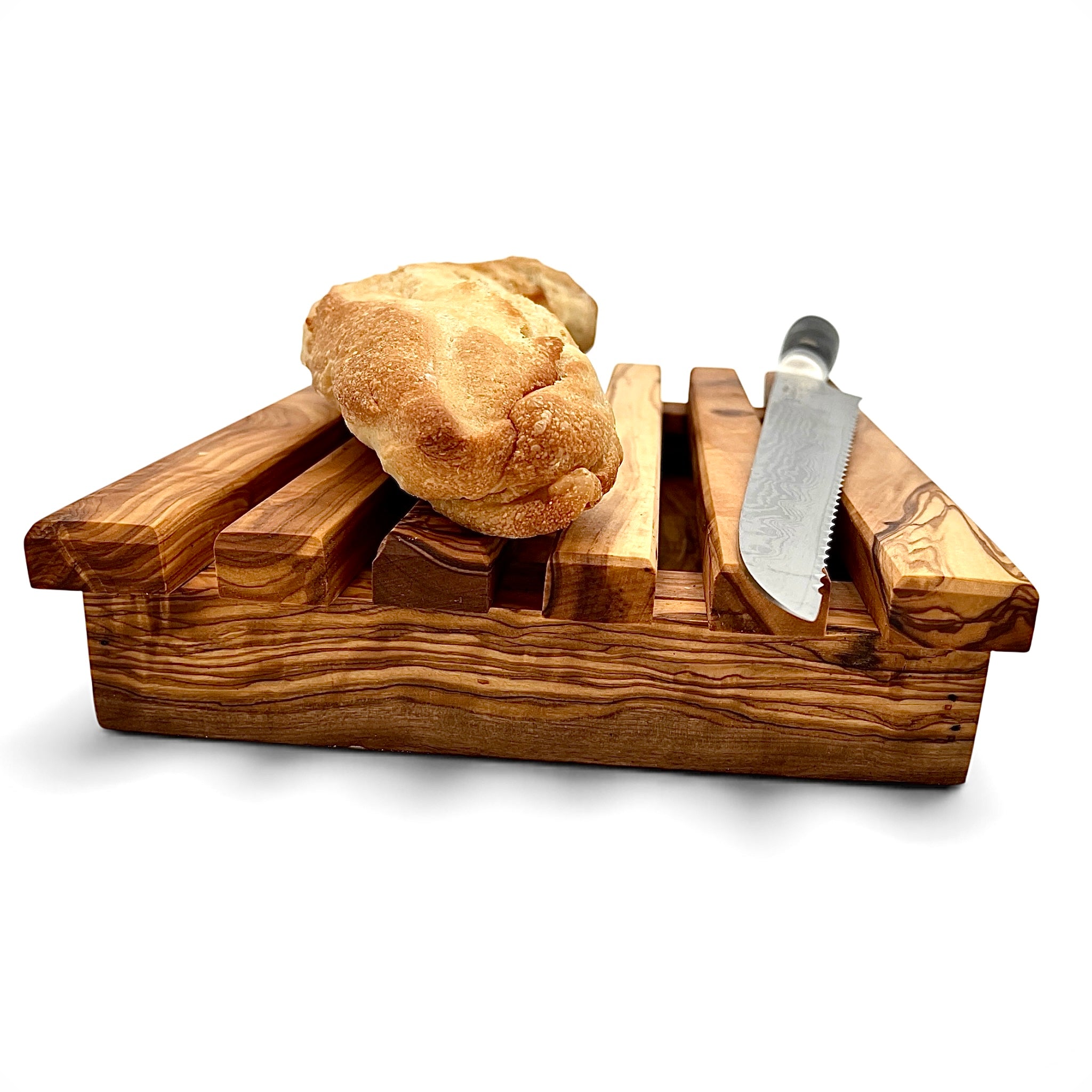 Slatted Olive Wood Bread Board