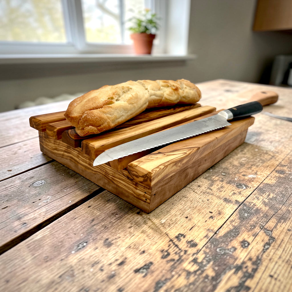 Slatted Olive Wood Bread Board
