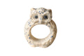 An Owl Ceramic Napkin Ring pictured against a white background.