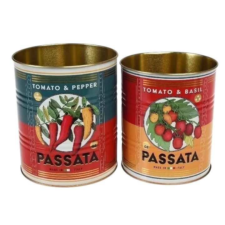 2 passata design storage tins on a white background.