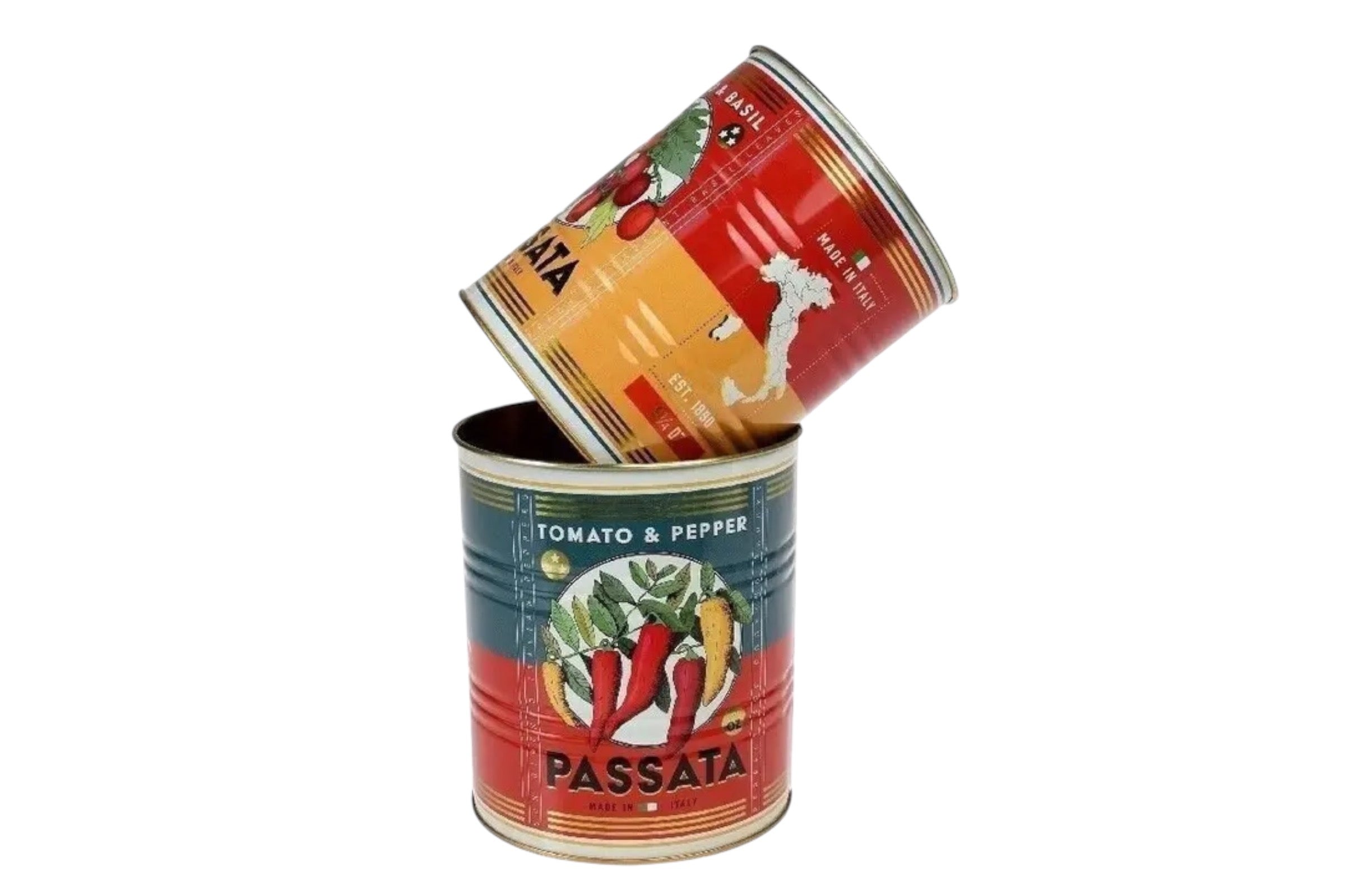 2 passata design storage tins on a white background.