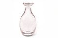 A 14cm hand-finished glass bud vase with a soft rose tint and subtle bubble detail. Set against a white background.